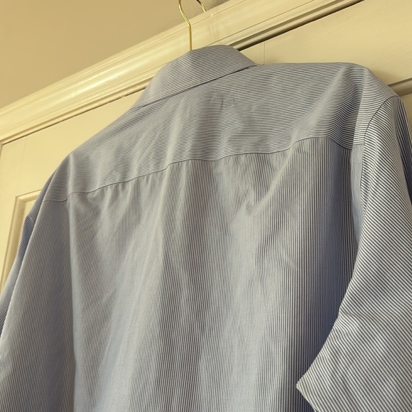 UnTUCKit Men’s Size XXL Wrinkle-Free Bordeaux Shirt Blue & White Stripe XX Large - Picture 11 of 12